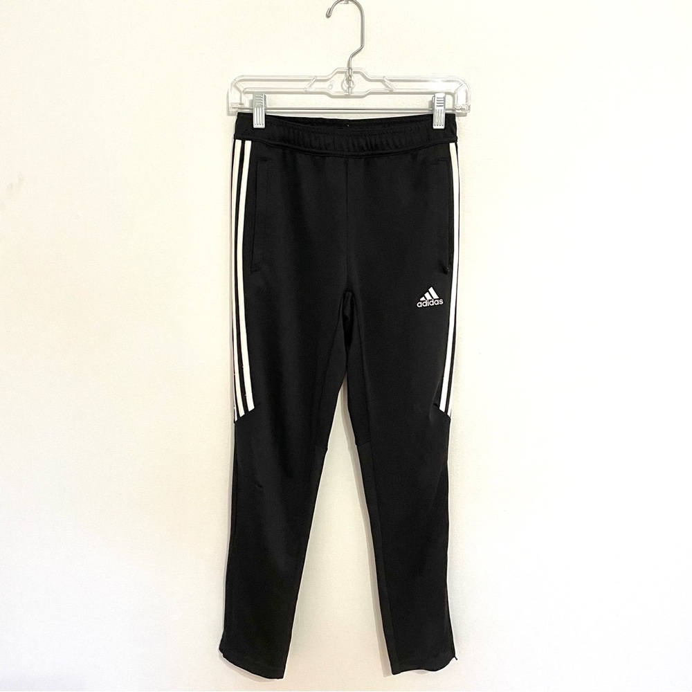 Adidas girls slim black soccer track pants — size 11-12Y (M)